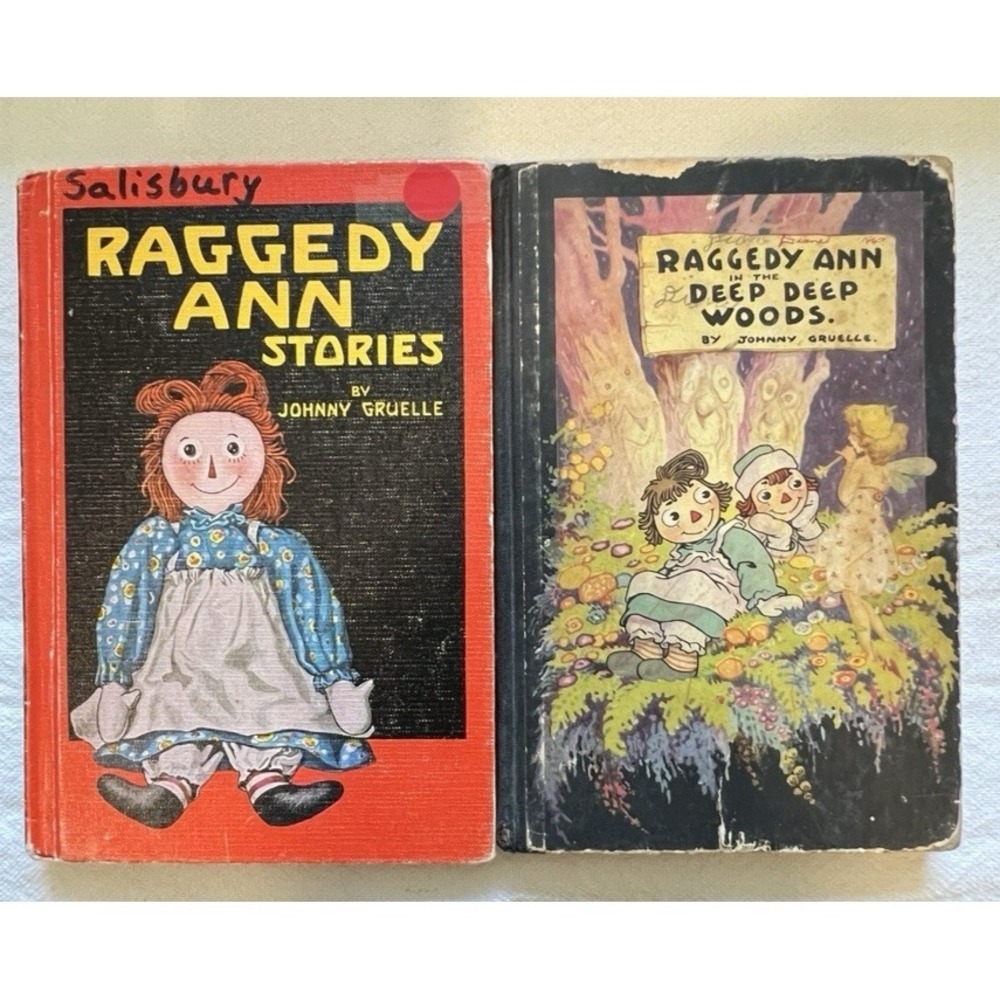 2 Vintage Raggedy Ann‎ and Andy Hardcover Books  1924-1961 Johnny Gruelle